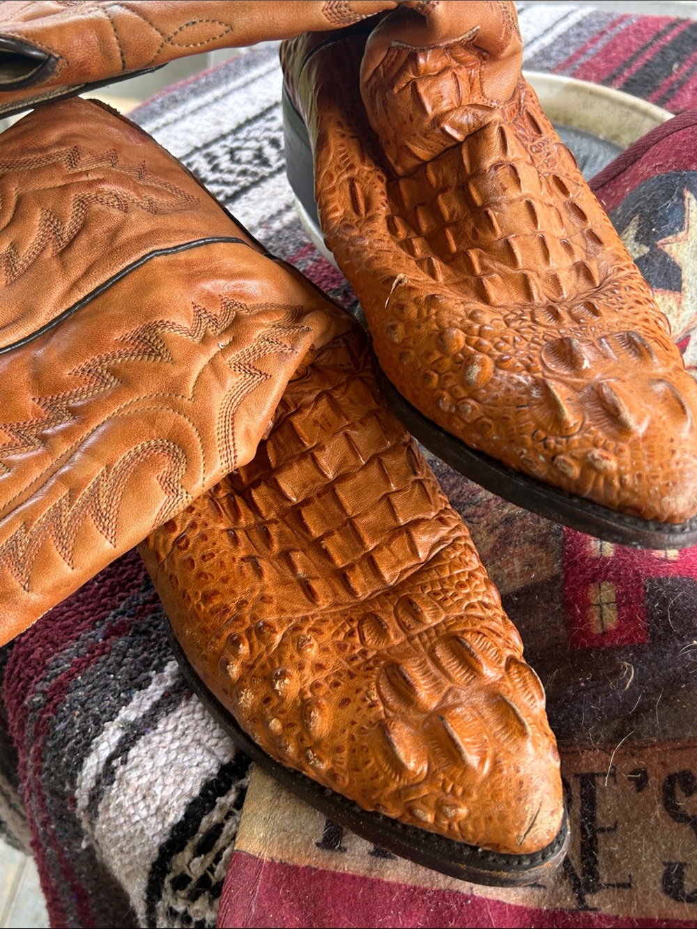 Vintage Dan post cognac cowboy boots